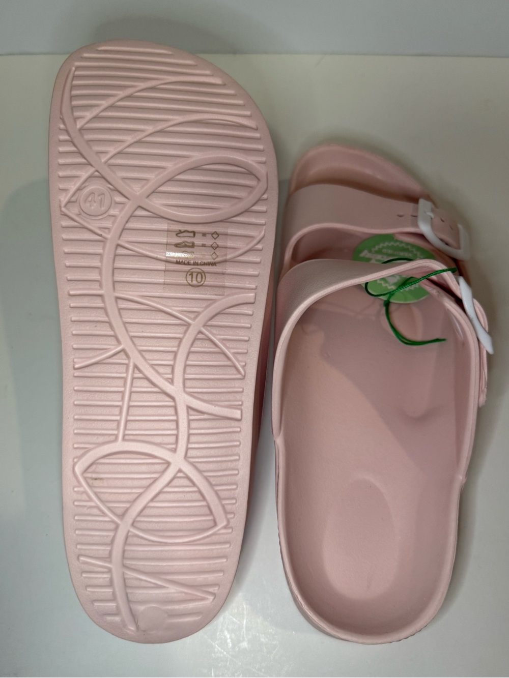 Women's Pink Double-Buckle Slide Sandals - Picture 5 of 8
